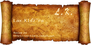 Lax Klára névjegykártya